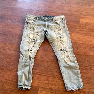 Jordan Craig Ripped Light Gray Slim Jeans